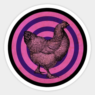 Pink Hen Label Sticker